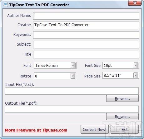 TipCase Text To PDF Converter,TXT转PDF,PDF转换
