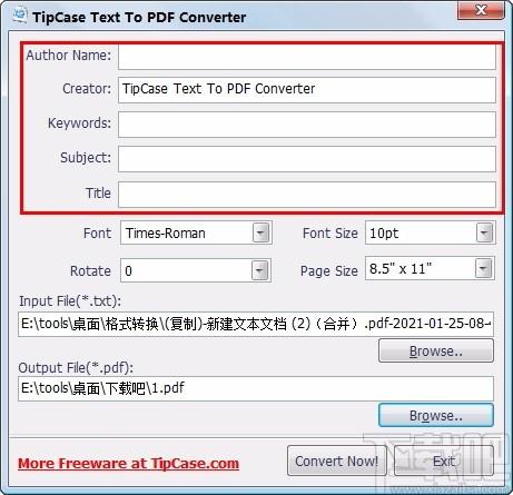 TipCase Text To PDF Converter,TXT转PDF,PDF转换