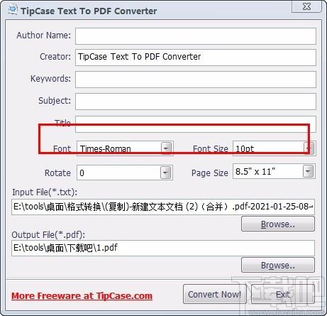 TipCase Text To PDF Converter,TXT转PDF,PDF转换