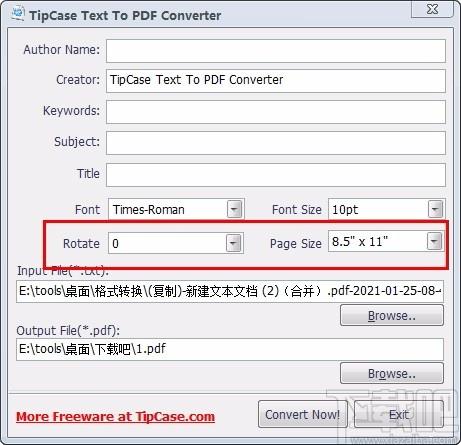 TipCase Text To PDF Converter,TXT转PDF,PDF转换